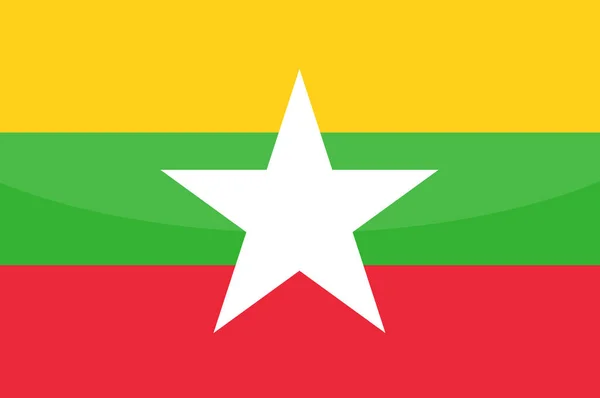 Myanmar Flag Ruka Kreslená Myanma Kyat Ruka Kreslená — Stockový vektor