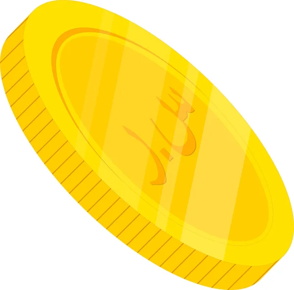 Zlatá Mince Kresleném Designu — Stockový vektor