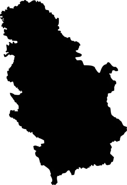 Europa Serbia Kaart Vector Map Hand Getekend Minimalisme Stijl — Stockvector
