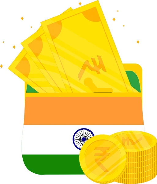 Bandera Rupia India Diseño Vectores Moneda — Vector de stock