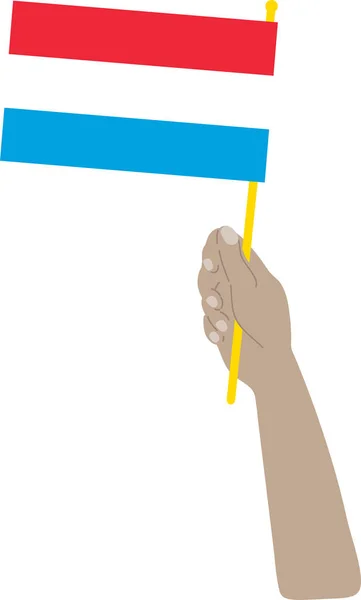 Main Tenant Une Bannière Blanche Vierge — Image vectorielle