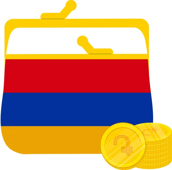 Armenien Flagge Von Hand Gezeichnet Armenischer Dram Von Hand Gezeichnet — Stockvektor
