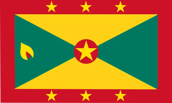 Granada Bandeira Desenhada Mão Dólar Caribe Oriental Desenhado Mão — Vetor de Stock