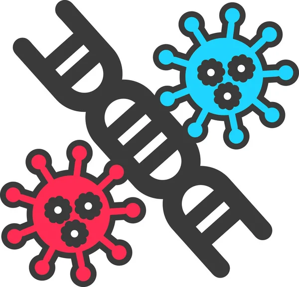Virus Flache Icon Vektor Hand Gezeichnet — Stockvektor
