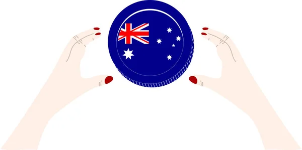 Australie Carte Épinglette Illustration Vectorielle — Image vectorielle