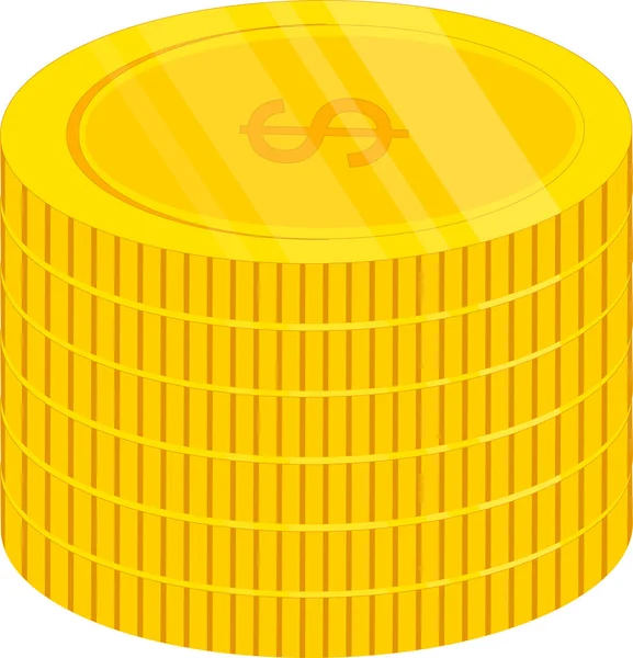 Monete Oro Cornice Bianca — Vettoriale Stock
