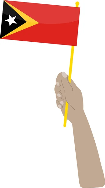 Flagge Mit Hand Und Osttimor Fahne — Stockvektor