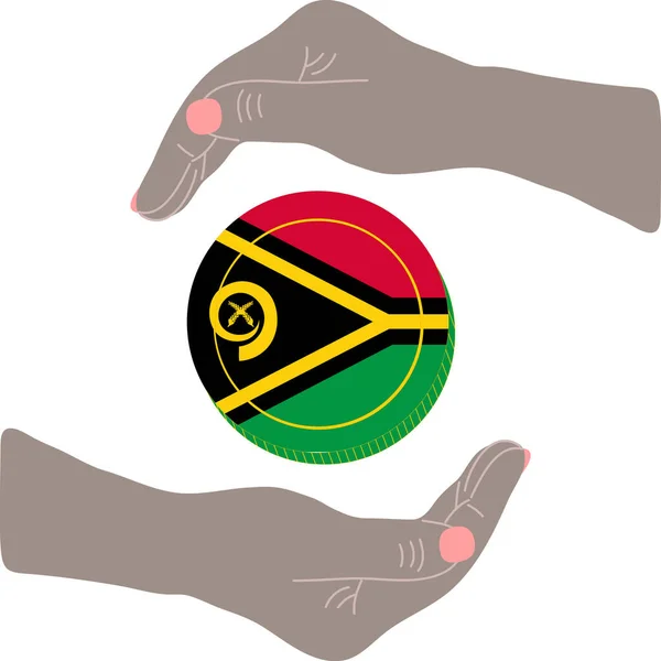Vanuatu Flag Hand Drawn Vanuatu Vatu Hand Drawn — Stock Vector