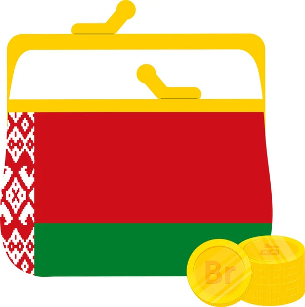 Taška Peníze Běloruskem — Stockový vektor