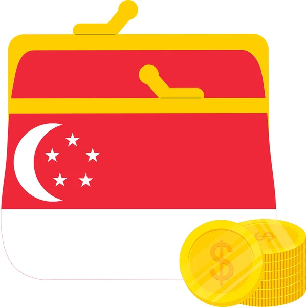 Tas Dengan Koin Cina - Stok Vektor