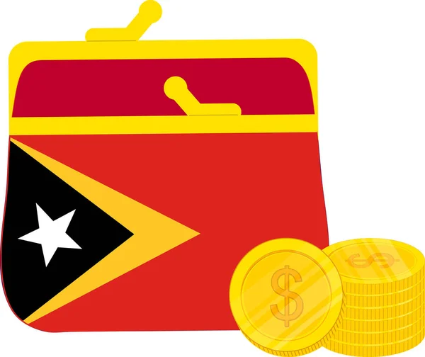 Osttimor Flagge Handgezeichnet Dollar Hand Gezeichnet — Stockvektor