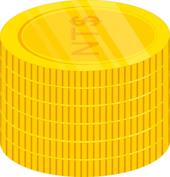 Moneda Oro Con Signo Dólar — Vector de stock