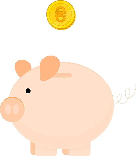 Vector Banco Piggy Monedas — Archivo Imágenes Vectoriales