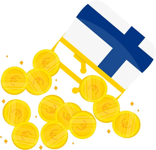 Finland Vlag Pictogram Vector Illustratie Ontwerp — Stockvector