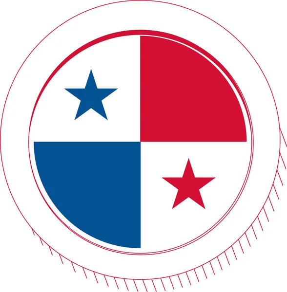 Rotondo Bandiera Panama — Vettoriale Stock