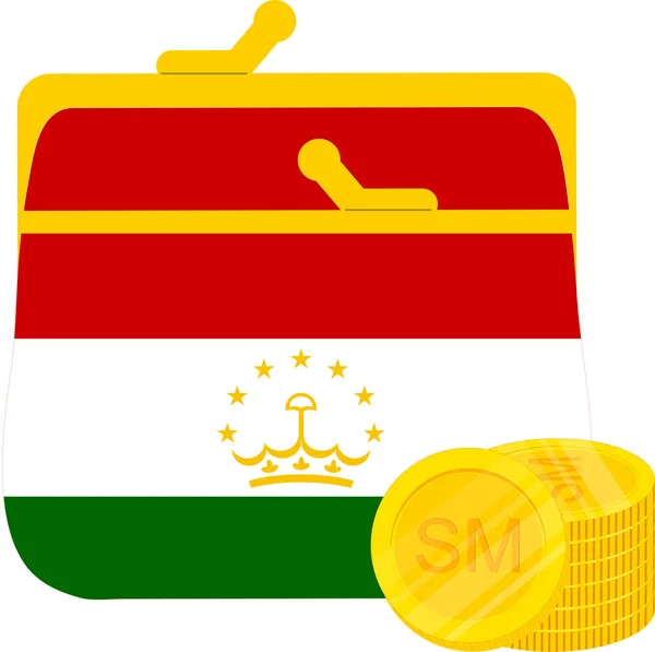 Tádžikistánská Vlajka Tvaru Mince Tajikistánem Vlajkou Pákistánu Vektor — Stockový vektor