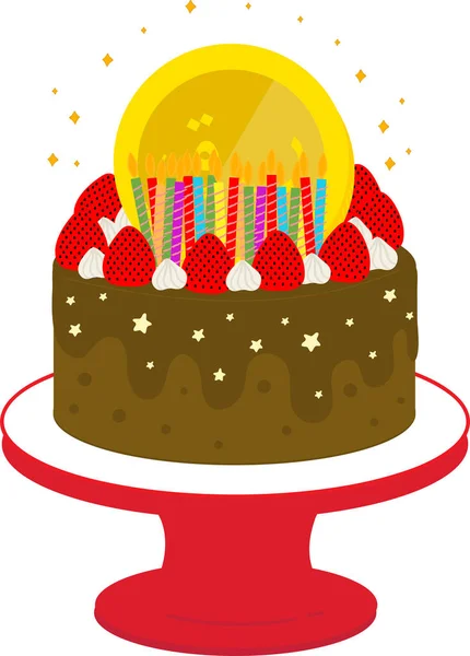 Alles Gute Zum Geburtstag Mit Kuchen — Stockvektor