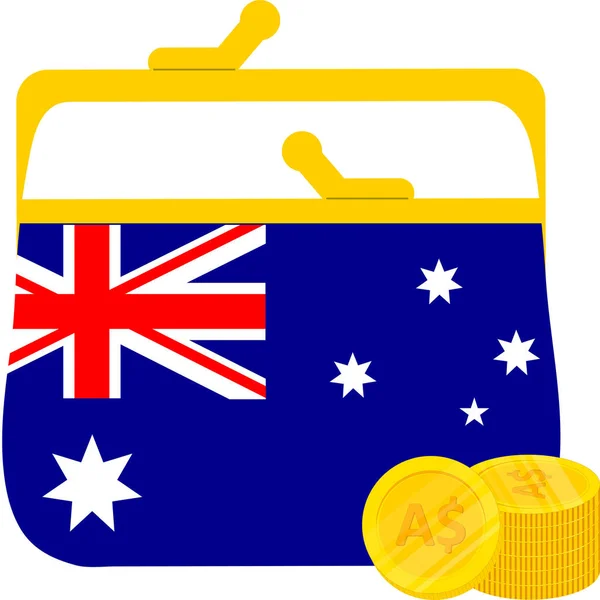 Σημαία Αυστραλίας Χρυσό Νόμισμα Στην Αυστραλία — Διανυσματικό Αρχείο