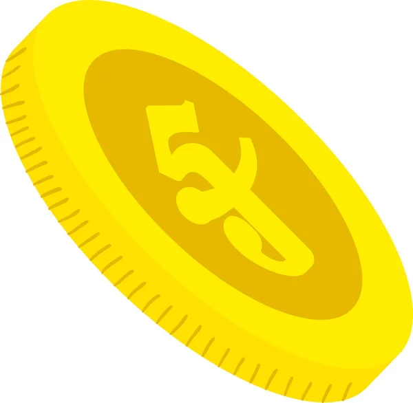Moneta Oro Vettoriale Con Simbolo Dollaro Illustrazione Vettoriale — Vettoriale Stock