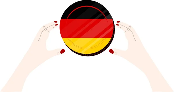 Alman Bayrağıyla Ele — Stok Vektör