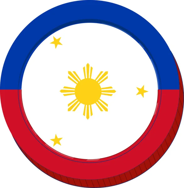 Филиппинский Флаг Рука Филиппинского Песо Нарисована — стоковый вектор