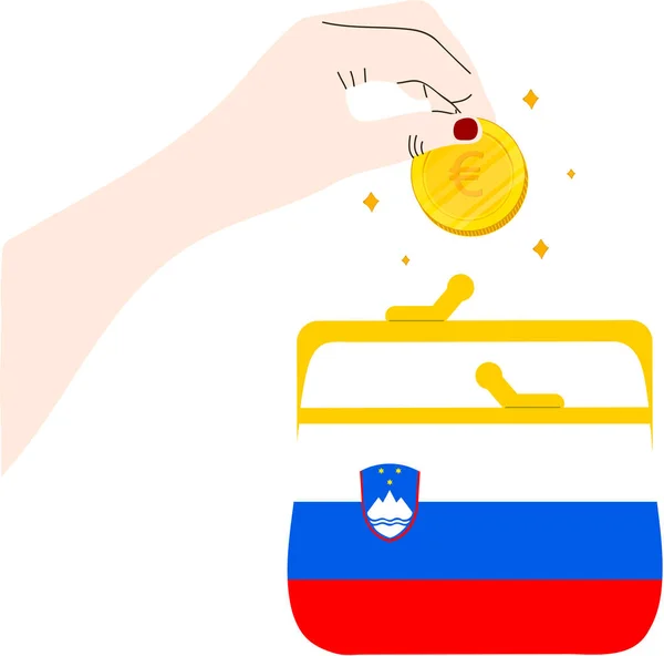 俄罗斯钱袋和硬币 — 图库矢量图片
