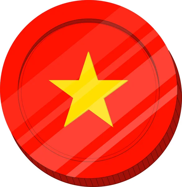Icône Badge Rond Avec Drapeau Vietnam — Image vectorielle