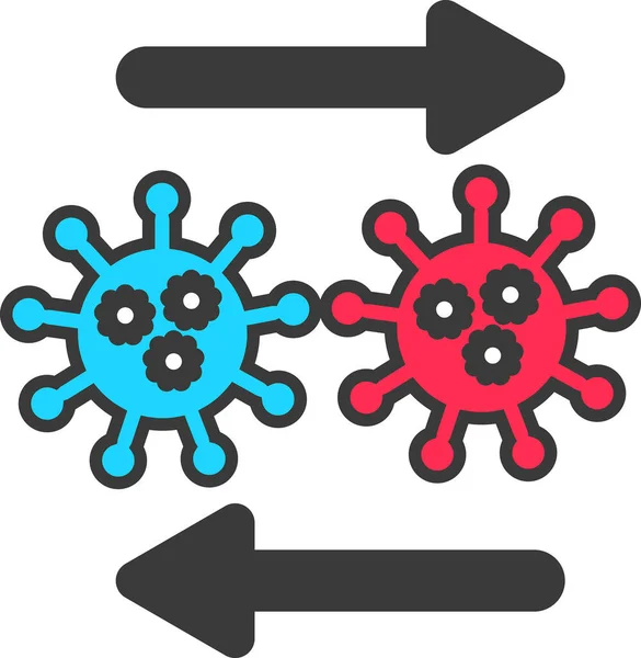Virus Tasainen Kuvake Vektori Käsin Piirretty — vektorikuva