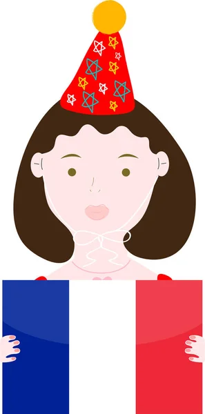 Francia Rajongó Zászlóval — Stock Vector