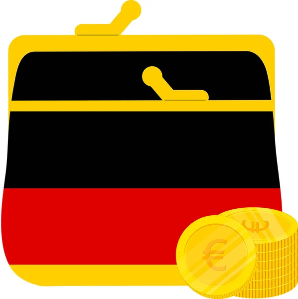 Tysk Flagga Med Mynt — Stock vektor