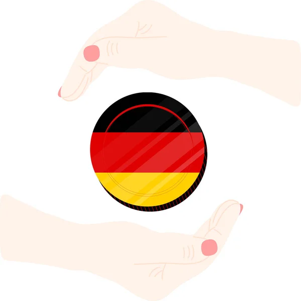 Hand Som Håller Tyskland Flagga — Stock vektor