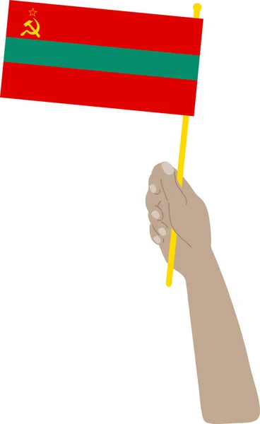 Hand Hält Flagge Von Angola — Stockvektor