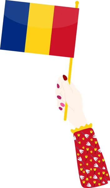 Romania Bandiera Nazionale Illustrazione Vettoriale — Vettoriale Stock