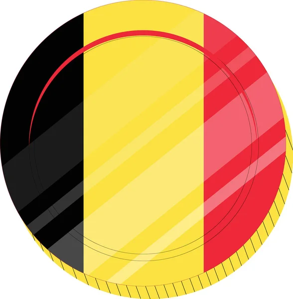 Bélgica Vetor Desenhado Mão Bandeira Eur — Vetor de Stock