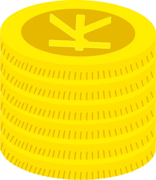 Japanese Yen Coin Vector Icon — Stock Vector