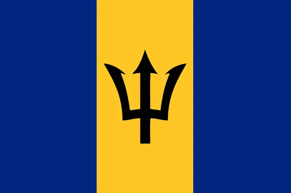 Bandiera Delle Barbados Con Spazio Copia Testo Illustrazione — Vettoriale Stock