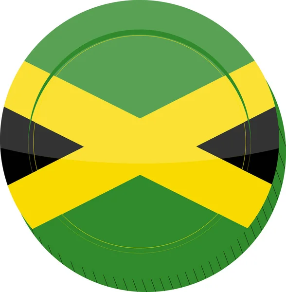 Rundabzeichen Der Jamaikanischen Flagge — Stockvektor