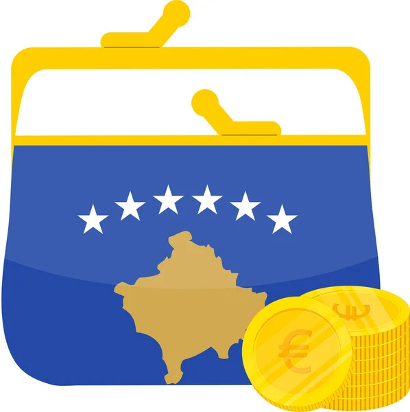 Illustration Einer Langen Schattenkarte Der Rumänischen Flagge Mit Einer Banktüte — Stockvektor