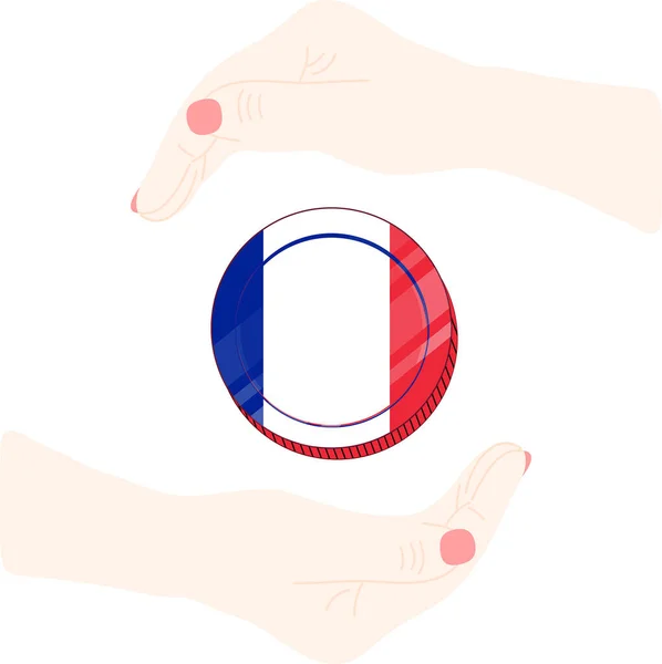 Bandera Francia Francia Blanco — Vector de stock