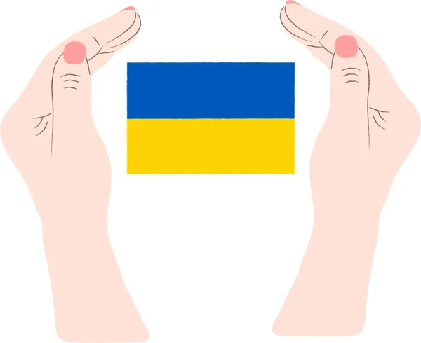 우크라이나의 국기를 여자의 — 스톡 벡터
