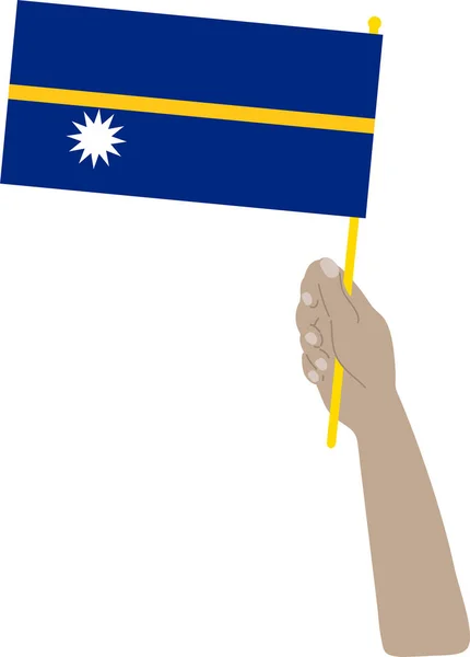 Σημαία Του Ναούρου Στο Χέρι — Διανυσματικό Αρχείο
