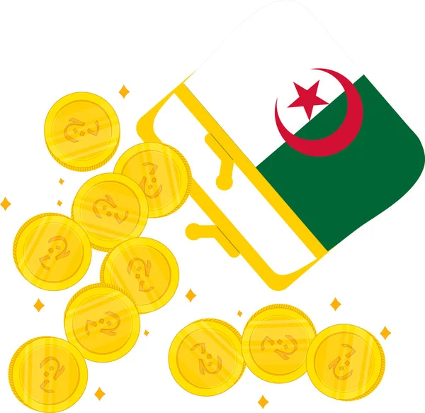 Algerien Flagge Von Hand Gezeichnet Algerischer Dinar Von Hand Gezeichnet — Stockvektor