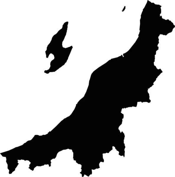 Svartvit Karta Över Japan — Stock vektor