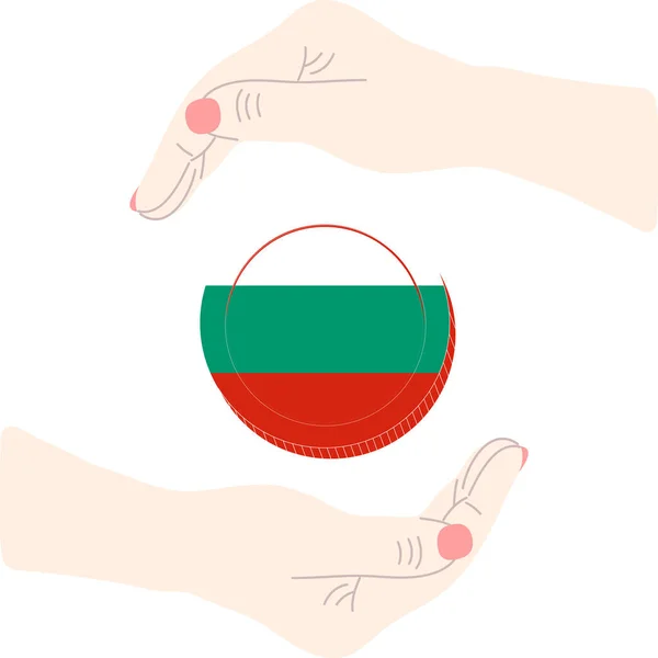 Bulharská Vlajka Ručně Kreslené Bulharský Lev Ručně Kreslené Euro Ručně — Stockový vektor
