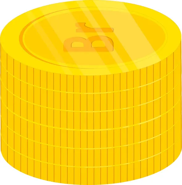 Illustration Vectorielle Pièce Avec Bitcoin — Image vectorielle