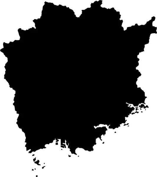 Black Silhouette Map City Madrid Spain Europe — Stock Vector