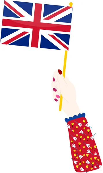 Frau Mit Britischer Flagge — Stockvektor