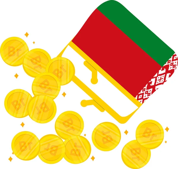 Золотые Монеты Болгарией Государственным Флагом Российских Денег Концепция Страны Болгарии — стоковый вектор