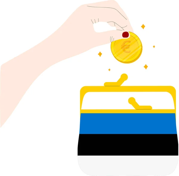 Estonia Bandera Dibujada Mano Eur Dibujada Mano — Vector de stock