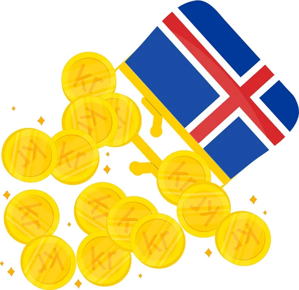 Bandeira Moedas Norway Isoladas Branco —  Vetores de Stock